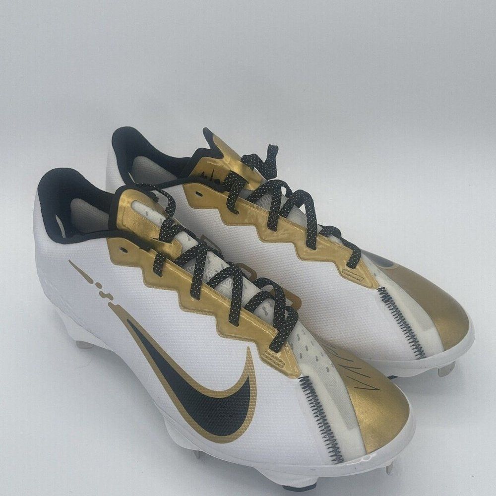Nike React Vapor Ultrafly Elite 4 White Gold Baseball Cleats DA0701-106 Sz 13